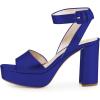 imageFSJ Women Comfortable Chunky Heel Platform Sandal Ankle Strap Open Toe Buckle Shoes Size 415 USDarkblue