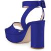 imageFSJ Women Comfortable Chunky Heel Platform Sandal Ankle Strap Open Toe Buckle Shoes Size 415 USDarkblue
