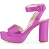imageFSJ Women Comfortable Chunky Heel Platform Sandal Ankle Strap Open Toe Buckle Shoes Size 415 USFuchsia