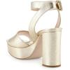imageFSJ Women Comfortable Chunky Heel Platform Sandal Ankle Strap Open Toe Buckle Shoes Size 415 USGold