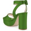imageFSJ Women Comfortable Chunky Heel Platform Sandal Ankle Strap Open Toe Buckle Shoes Size 415 USGreen