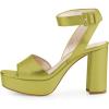 imageFSJ Women Comfortable Chunky Heel Platform Sandal Ankle Strap Open Toe Buckle Shoes Size 415 USKelly