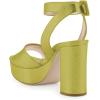 imageFSJ Women Comfortable Chunky Heel Platform Sandal Ankle Strap Open Toe Buckle Shoes Size 415 USKelly