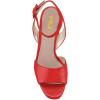 imageFSJ Women Comfortable Chunky Heel Platform Sandal Ankle Strap Open Toe Buckle Shoes Size 415 USRed