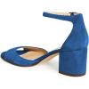 imageFSJ Women Elegant Ankle Strap Sandals Low Chunky Heels Pumps Peep Toe Comfort Shoes Size 613 USBlue