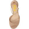 imageFSJ Women Elegant Ankle Strap Sandals Low Chunky Heels Pumps Peep Toe Comfort Shoes Size 613 USNude