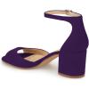 imageFSJ Women Elegant Ankle Strap Sandals Low Chunky Heels Pumps Peep Toe Comfort Shoes Size 613 USPurple