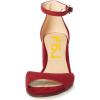imageFSJ Women Elegant Ankle Strap Sandals Low Chunky Heels Pumps Peep Toe Comfort Shoes Size 613 USRed
