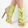 imageFSJ Women Gold Metal Chain Thick High Heel Sandals Open Toe Strappy Ankle Buckle Strap Slingback Ladies Comfy Summer Dress Shoes Size 415 USYellow Flame