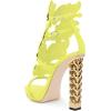 imageFSJ Women Gold Metal Chain Thick High Heel Sandals Open Toe Strappy Ankle Buckle Strap Slingback Ladies Comfy Summer Dress Shoes Size 415 USYellow Flame