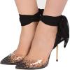 imageFSJ Women High Heel Ankle Strap Sandals Pointed Toe Rivets Pumps PVC Club Dress Shoes with Studs Fashion Size 415 USBlack2