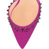 imageFSJ Women High Heel Ankle Strap Sandals Pointed Toe Rivets Pumps PVC Club Dress Shoes with Studs Fashion Size 415 USFuchsia