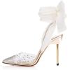 imageFSJ Women High Heel Ankle Strap Sandals Pointed Toe Rivets Pumps PVC Club Dress Shoes with Studs Fashion Size 415 USGold