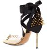 imageFSJ Women High Heel Ankle Strap Sandals Pointed Toe Rivets Pumps PVC Club Dress Shoes with Studs Fashion Size 415 USGold2