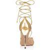 imageFSJ Women High Heel Ankle Strap Sandals Pointed Toe Rivets Pumps PVC Club Dress Shoes with Studs Fashion Size 415 USGoldlace Up