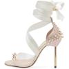 imageFSJ Women High Heel Ankle Strap Sandals Pointed Toe Rivets Pumps PVC Club Dress Shoes with Studs Fashion Size 415 USGrey
