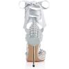 imageFSJ Women High Heel Ankle Strap Sandals Pointed Toe Rivets Pumps PVC Club Dress Shoes with Studs Fashion Size 415 USLight Blue