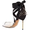 imageFSJ Women High Heel Ankle Strap Sandals Pointed Toe Rivets Pumps PVC Club Dress Shoes with Studs Fashion Size 415 USSilver
