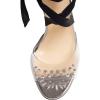imageFSJ Women High Heel Ankle Strap Sandals Pointed Toe Rivets Pumps PVC Club Dress Shoes with Studs Fashion Size 415 USSilver
