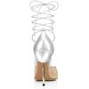 imageFSJ Women High Heel Ankle Strap Sandals Pointed Toe Rivets Pumps PVC Club Dress Shoes with Studs Fashion Size 415 USSilverlace Up