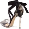 imageFSJ Women High Heel Ankle Strap Sandals Pointed Toe Rivets Pumps PVC Club Dress Shoes with Studs Fashion Size 415 USSnake Print