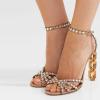 imageFSJ Women Jeweled High Heel Sandals Rhinestones Diamonds Chunky Block Heel Ankle Strap Buckle Open Toe Fashion Party Evening Wedding Dress Shoes Size 415 USChampagne