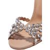 imageFSJ Women Jeweled High Heel Sandals Rhinestones Diamonds Chunky Block Heel Ankle Strap Buckle Open Toe Fashion Party Evening Wedding Dress Shoes Size 415 USChampagne