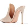 imageFSJ Women Pointed Toe Slide Mule Sandal Slippers Stiletto High Heels Loafers Slip on Backless Shoes 415 M USBeige12 Cm