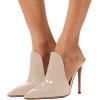 imageFSJ Women Pointed Toe Slide Mule Sandal Slippers Stiletto High Heels Loafers Slip on Backless Shoes 415 M USBeige12 Cm