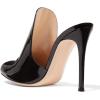 imageFSJ Women Pointed Toe Slide Mule Sandal Slippers Stiletto High Heels Loafers Slip on Backless Shoes 415 M USBlack Patent12 Cm