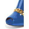 imageFSJ Women Pointed Toe Slide Mule Sandal Slippers Stiletto High Heels Loafers Slip on Backless Shoes 415 M USBlue Chain