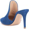 imageFSJ Women Pointed Toe Slide Mule Sandal Slippers Stiletto High Heels Loafers Slip on Backless Shoes 415 M USBlue8 Cm