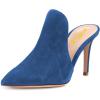 imageFSJ Women Pointed Toe Slide Mule Sandal Slippers Stiletto High Heels Loafers Slip on Backless Shoes 415 M USBlue8 Cm