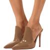 imageFSJ Women Pointed Toe Slide Mule Sandal Slippers Stiletto High Heels Loafers Slip on Backless Shoes 415 M USBrown12 Cm