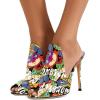 imageFSJ Women Pointed Toe Slide Mule Sandal Slippers Stiletto High Heels Loafers Slip on Backless Shoes 415 M USCartoon