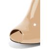 imageFSJ Women Pointed Toe Slide Mule Sandal Slippers Stiletto High Heels Loafers Slip on Backless Shoes 415 M USNude Patent12 Cm