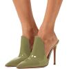 imageFSJ Women Pointed Toe Slide Mule Sandal Slippers Stiletto High Heels Loafers Slip on Backless Shoes 415 M USOlive12 Cm