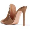 imageFSJ Women Pointed Toe Slide Mule Sandal Slippers Stiletto High Heels Loafers Slip on Backless Shoes 415 M USPeru Rivet