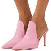 imageFSJ Women Pointed Toe Slide Mule Sandal Slippers Stiletto High Heels Loafers Slip on Backless Shoes 415 M USPink8 Cm