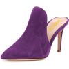 imageFSJ Women Pointed Toe Slide Mule Sandal Slippers Stiletto High Heels Loafers Slip on Backless Shoes 415 M USPurple8 Cm