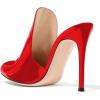 imageFSJ Women Pointed Toe Slide Mule Sandal Slippers Stiletto High Heels Loafers Slip on Backless Shoes 415 M USRed12 Cm