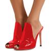 imageFSJ Women Pointed Toe Slide Mule Sandal Slippers Stiletto High Heels Loafers Slip on Backless Shoes 415 M USRed12 Cm