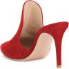 imageFSJ Women Pointed Toe Slide Mule Sandal Slippers Stiletto High Heels Loafers Slip on Backless Shoes 415 M USRed8 Cm