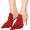 imageFSJ Women Pointed Toe Slide Mule Sandal Slippers Stiletto High Heels Loafers Slip on Backless Shoes 415 M USRed8 Cm