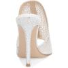 imageFSJ Women Pointed Toe Slide Mule Sandal Slippers Stiletto High Heels Loafers Slip on Backless Shoes 415 M USSilver Mesh