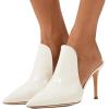 imageFSJ Women Pointed Toe Slide Mule Sandal Slippers Stiletto High Heels Loafers Slip on Backless Shoes 415 M USWhite8 Cm
