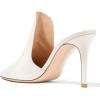 imageFSJ Women Pointed Toe Slide Mule Sandal Slippers Stiletto High Heels Loafers Slip on Backless Shoes 415 M USWhite8 Cm