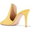 imageFSJ Women Pointed Toe Slide Mule Sandal Slippers Stiletto High Heels Loafers Slip on Backless Shoes 415 M USYellow8 Cm