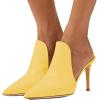 imageFSJ Women Pointed Toe Slide Mule Sandal Slippers Stiletto High Heels Loafers Slip on Backless Shoes 415 M USYellow8 Cm