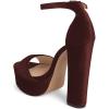 imageFSJ Women Sexy Ankle Strap Platform Sandal Chunky High Heel Open Toe Summer Shoe Size 415 M USDark Brown